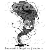 Vector of an Evil Tornado Cartoon Character Grinning While Twisting Around by Vector Tradition SM