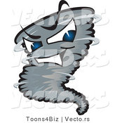 Vector of an Intimidating Dark Cartoon Tornado Character by Toons4Biz