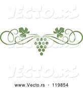 Vector of an Olive Green Grape Vine and Swirl Page Border by Vector Tradition SM