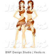 Vector of Beautiful Horoscope Gemini Girls by BNP Design Studio