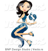 Vector of Beautiful Pizces Zodiac Girl with Fish by BNP Design Studio