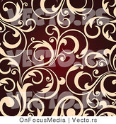 Vector of Beige Vine Scroll Design over Red BackgroundBeige Vine Scroll Design over Red Background by OnFocusMedia