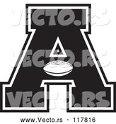 Vector of Black and White Football Letter a by Johnny Sajem