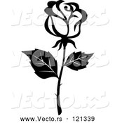 Vector of Black and White Rose Flower 16 by Vector Tradition SM