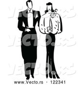 Vector of Black and White Young Adult Couple Dating by Prawny Vintage