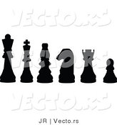 Vector of Black Chess Pieces by