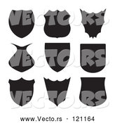 Vector of Black Shield Silhouettes by Michaeltravers