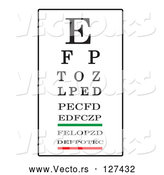 Vector of Black, White, Green and Red Eye Chart by Pams Clipart