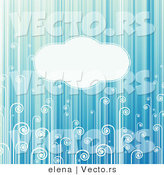 Vector of Blank Copyspace Background with Turquoise Stripes and Swirls by Elena