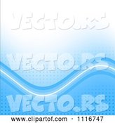 Vector of Blue Background with Waves on Square Pixels by Dero