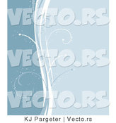 Vector of Blue Floral Vines Invitation Background Design by KJ Pargeter