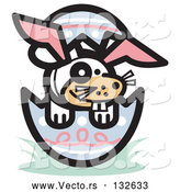 Vector of Buck Toothed Dog Wearing Bunny Ears in an Easter Egg by Andy Nortnik