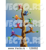 Vector of Businessmen on Tree Branches by Prawny