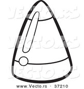 Vector of Candy Corn - Black and White Line Art Coloring Page by Lawrence Christmas Illustration