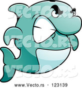 Vector of Cartoon Angry Dolphin Gritting His Teeth by Cory Thoman