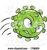 Vector of Cartoon Attacking Coronavirus Mascot by Cidepix