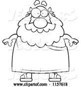 Vector of Cartoon Black and White Chubby Friendly Greek Guy by Cory Thoman