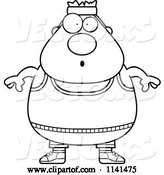Vector of Cartoon Black and White Surprised Plump Gym Guy by Cory Thoman