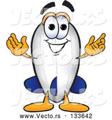 Vector of Cartoon Blimp Mascot Character Standing with Open Arms by Mascot Junction