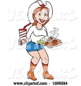 Vector of Cartoon Cartoon, Cowboy Horse, Horse, Horses, Horse Cowboy, Guitar, Beer, Bbq, Barbecue, Barbeque, Meat, Food, Steak, Soda, Western, Auctioneer, People, Person, Lady, Women, Female, Lady, by LaffToon
