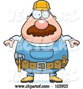 Vector of Cartoon Chubby Construction Worker by Cory Thoman