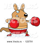 Vector of Cartoon Chubby Kangaroo Boxing by Cory Thoman