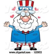 Vector of Cartoon Chubby Uncle Sam with Hearts by Cory Thoman