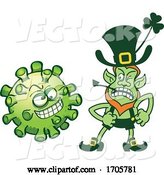 Vector of Cartoon Coronavirus and Angry Leprechaun by Zooco