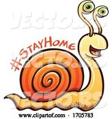 Vector of Cartoon Coronavirus Snail with a Stay Home Message by Zooco