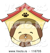 Vector of Cartoon Dog Resting in a House by BNP Design Studio
