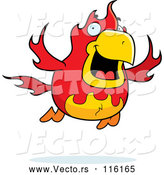 Vector of Cartoon Flying Fire Bird Phoenix by Cory Thoman