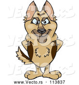 Vector of Cartoon German Shepherd Dog Standing by Dennis Holmes Designs