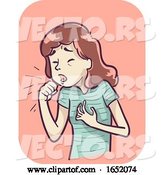 Vector of Cartoon Girl Symptom Cough and Shortness of Breath by BNP Design Studio