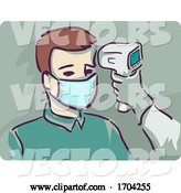 Vector of Cartoon Guy Thermal Scan Check Temperature Illustration by BNP Design Studio
