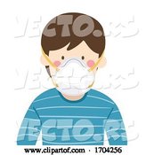 Vector of Cartoon Guy Wear N95 Face Mask Illustration by BNP Design Studio