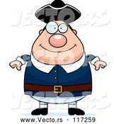 Vector of Cartoon Happy Chubby Colonial Guy by Cory Thoman