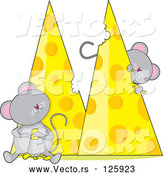 Vector of Cartoon Mice Eating Cheese by Maria Bell