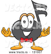 Vector of Cartoon Music Note Mascot Character with Welcoming Open Arms by Mascot Junction