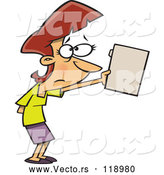 Vector of Cartoon Nervous Business Woman Submitting a File Cartoon by Toonaday