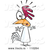 Vector of Cartoon Nervous Chicken by Toonaday