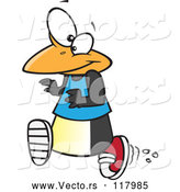 Vector of Cartoon Penguin Running by Toonaday