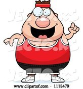 Vector of Cartoon Plump White Gym Guy with an Idea by Cory Thoman