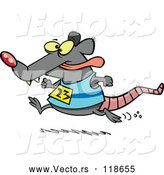 Vector of Cartoon Rat Running a Race by Toonaday