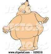 Vector of Cartoon Rear View of a Quartered Guy by Djart