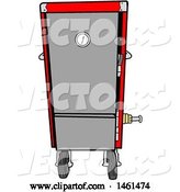 Vector of Cartoon Red Vertical Smoker by LaffToon