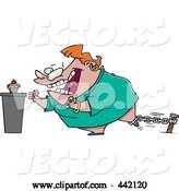 Vector of Cartoon Restrained Lady Reaching for a Cupcake by Toonaday