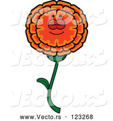 Vector of Cartoon Sleeping Marigold Flower Character by Cory Thoman