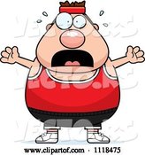Vector of Cartoon Stressed Plump White Gym Guy by Cory Thoman