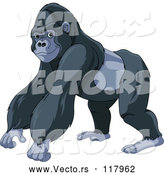 Vector of Cartoon Strong Gorilla by Pushkin