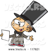 Vector of Cartoon White Boy Role Playing As Abraham Lincoln by Toonaday